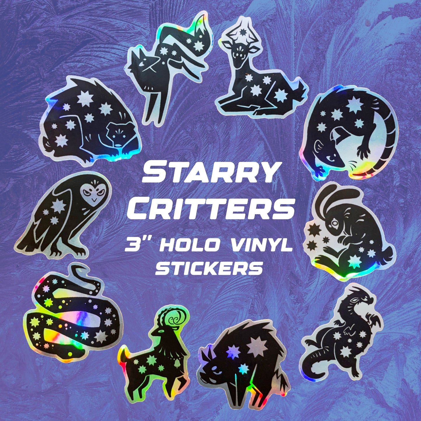 Starry Critters - Holo stickers