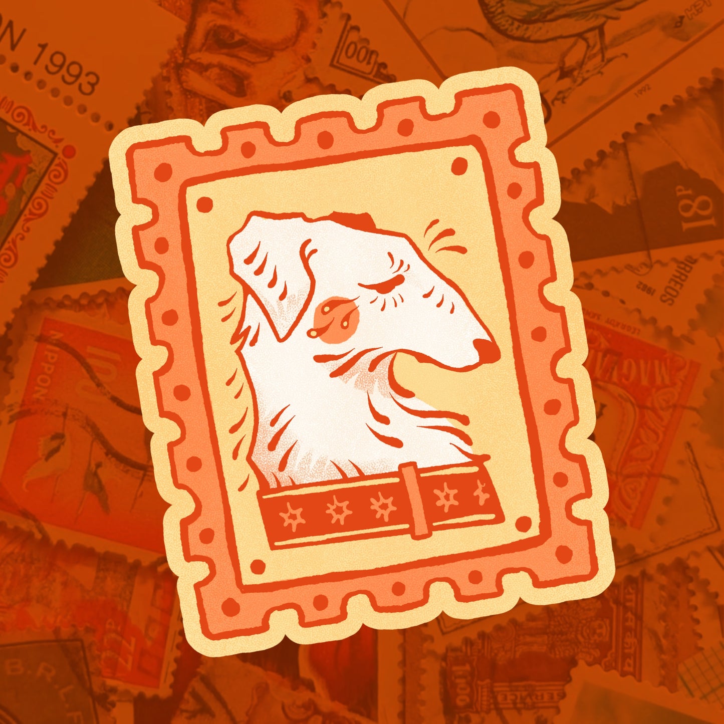 Borzoi stamp - Sticker