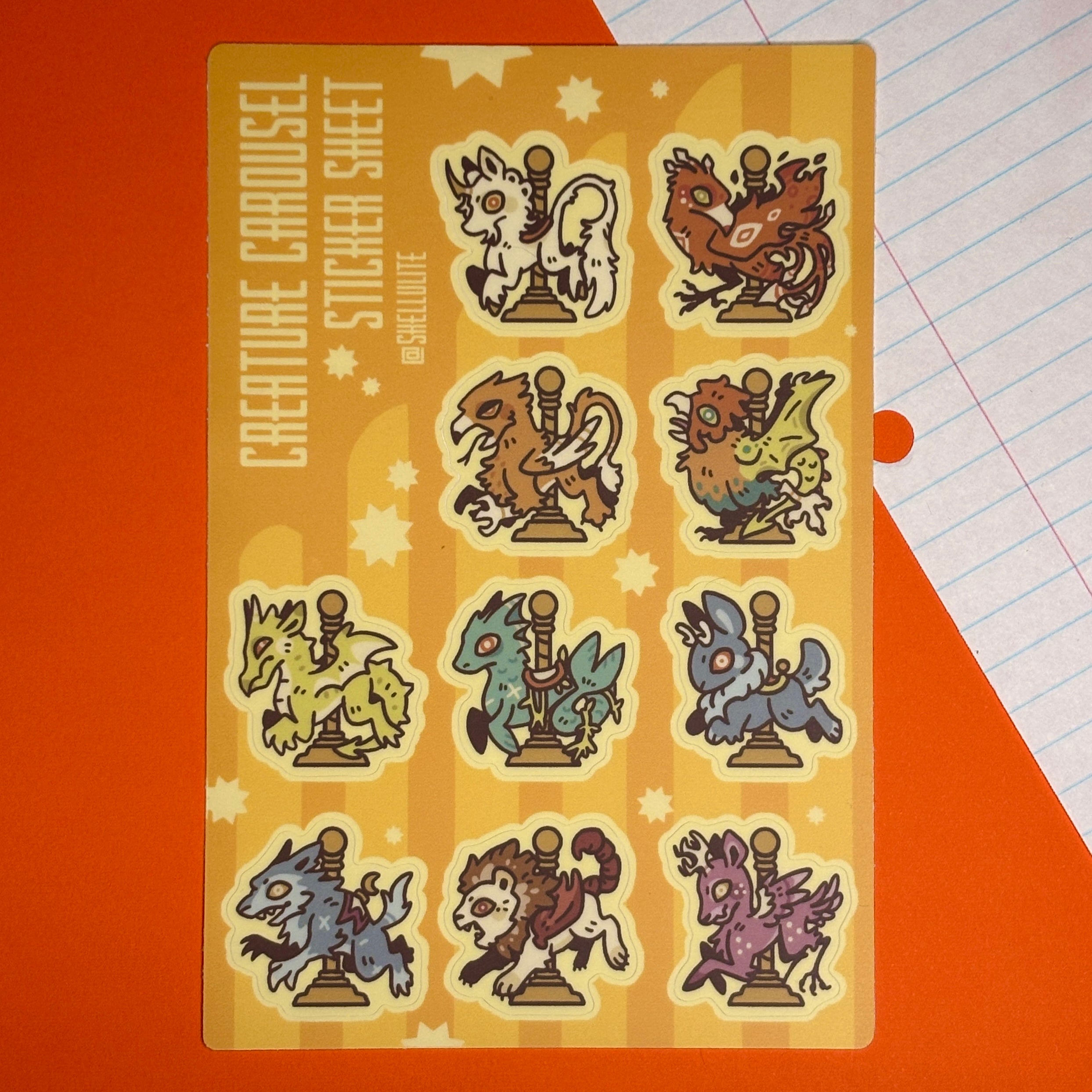 Creature Carousel - Sticker Sheet – Skellulite