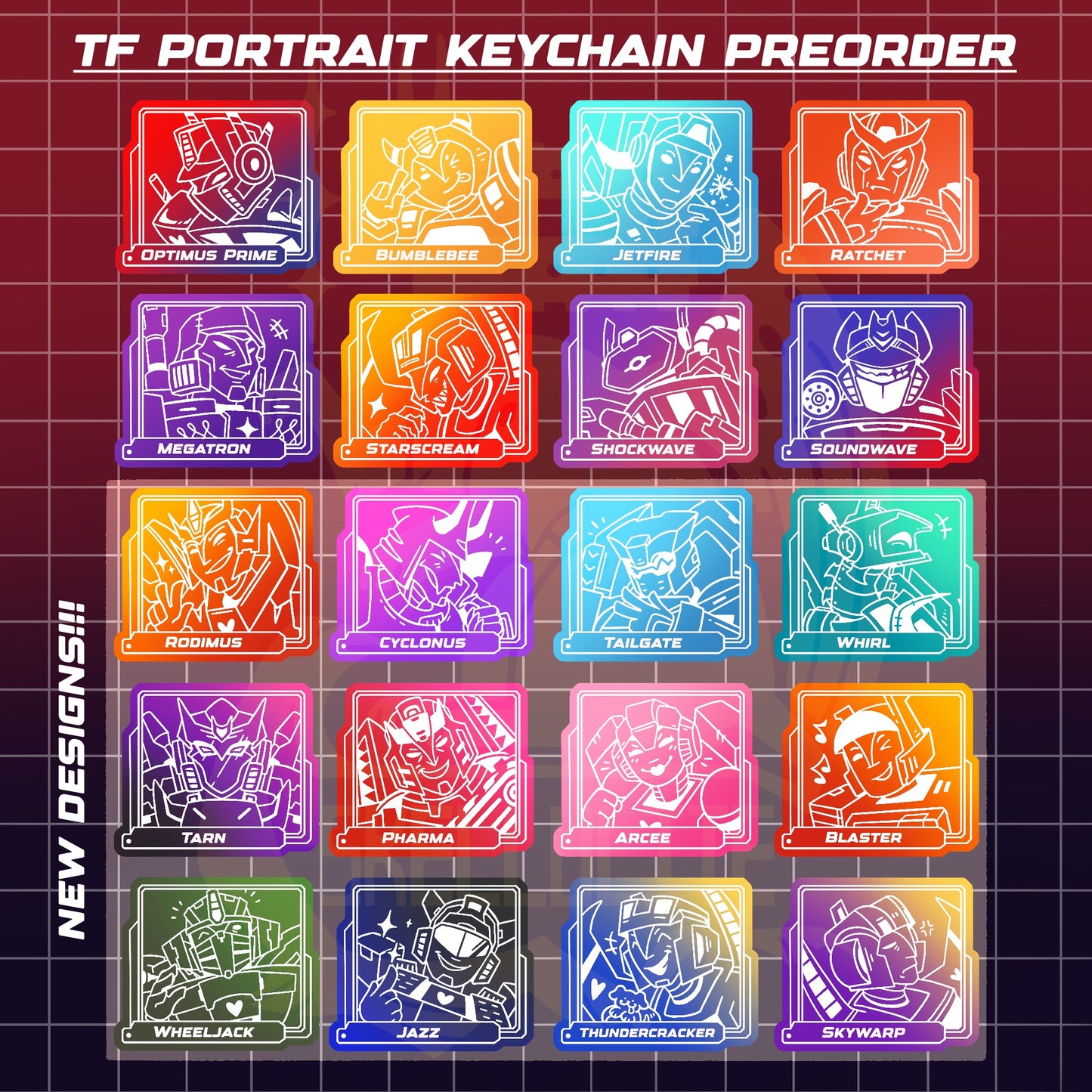 [PREORDER] TRANSFORMER PORTRAITS - Keychains