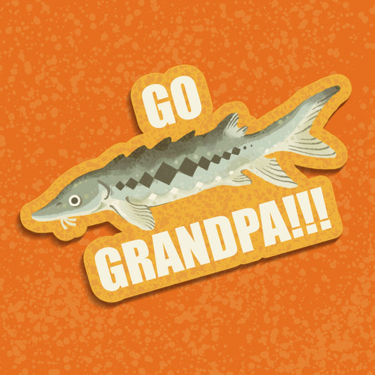 GO GRANDPA!!! Sturgeon - Sticker