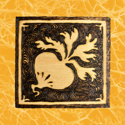 Radish - Woodburnt plaque