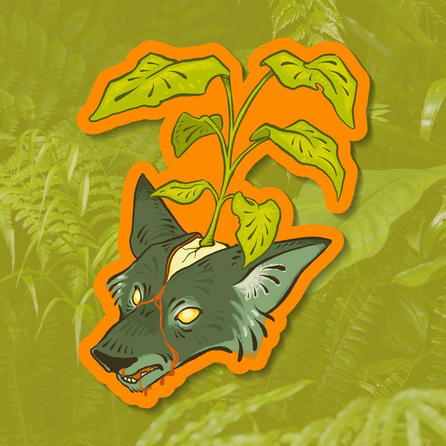 Sprouting Wolf - Sticker